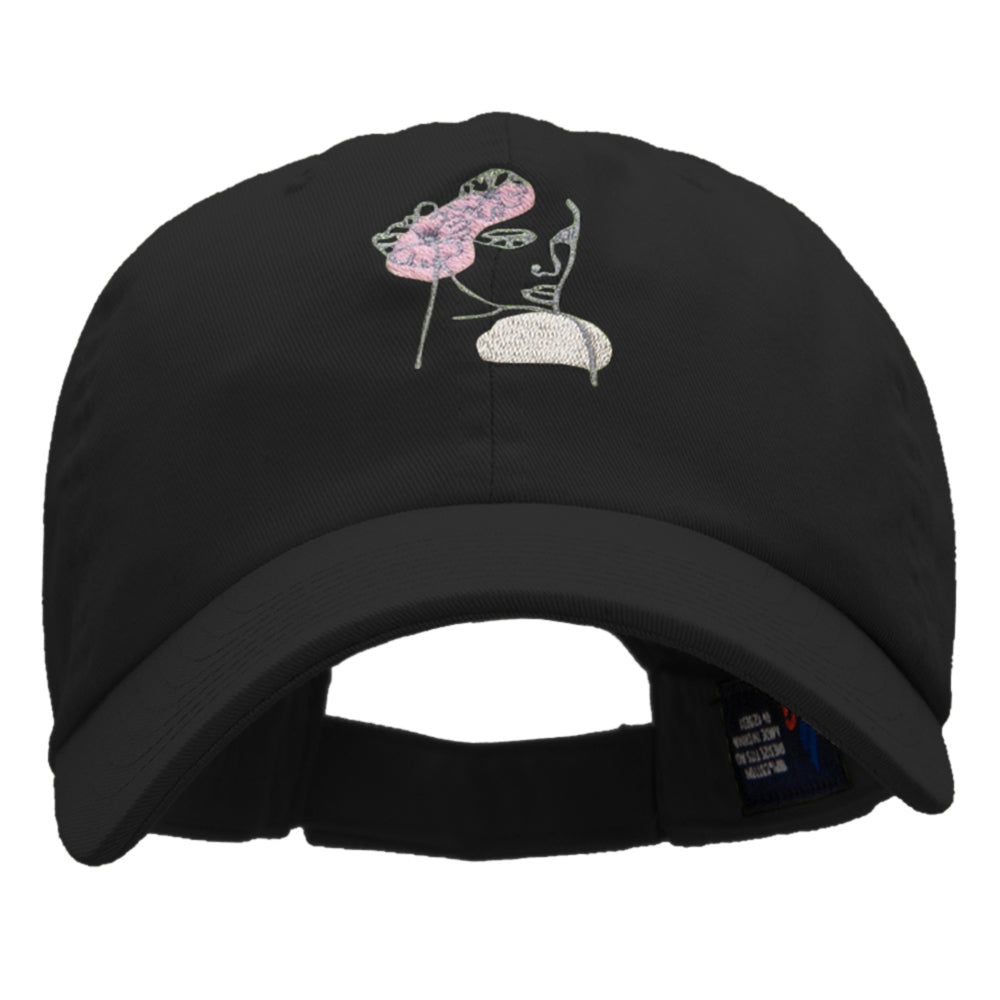 Floral Abstract Woman Embroidered Cotton Twill Cap
