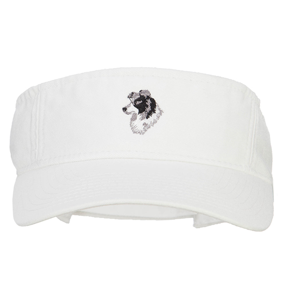 Border Collie Embroidered Pro Style Cotton Washed Visor