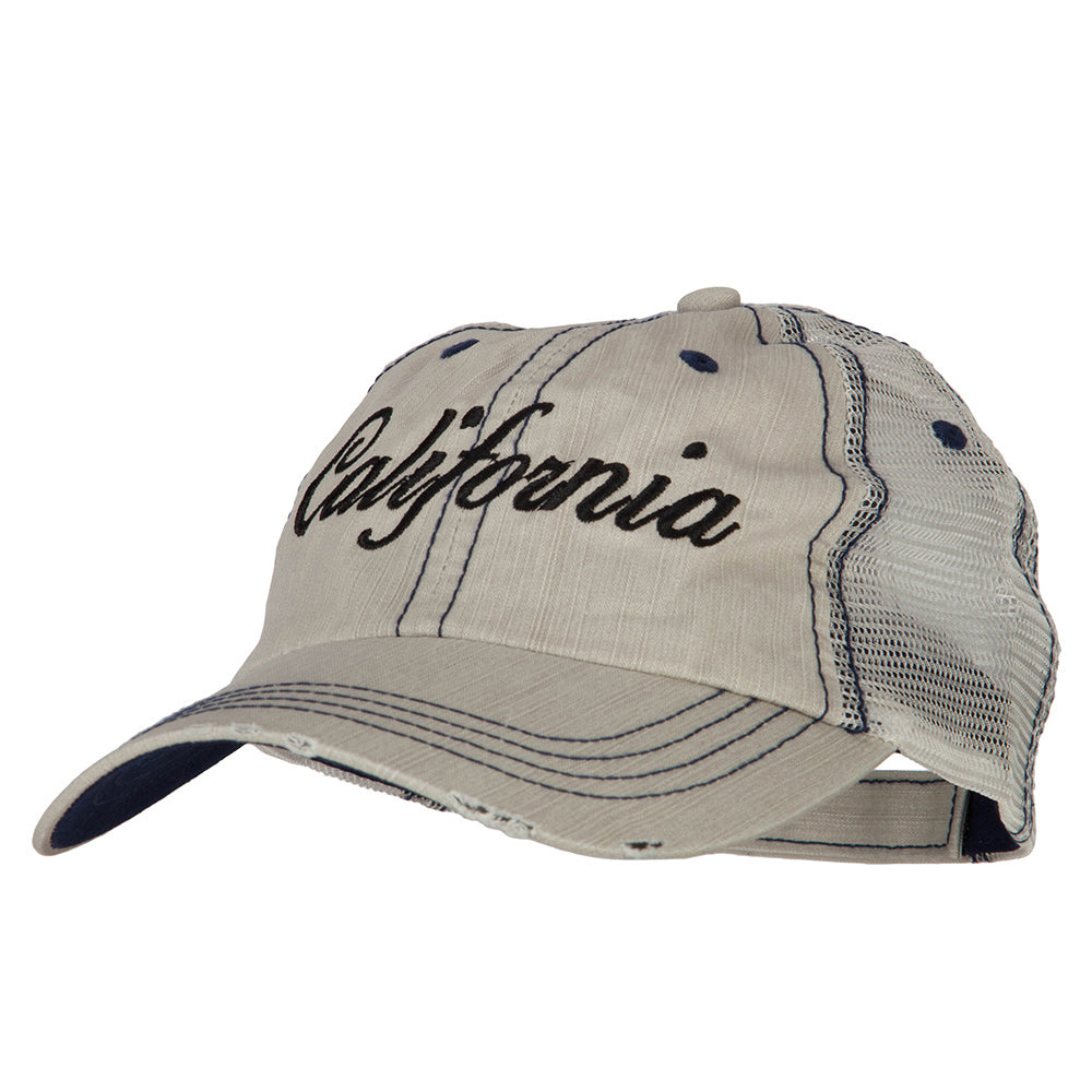 California Embroidered Low Profile Mesh Cap