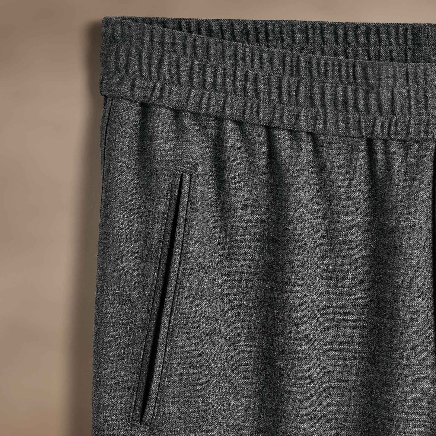 Wool Blend Trouser - Heather Charcoal
