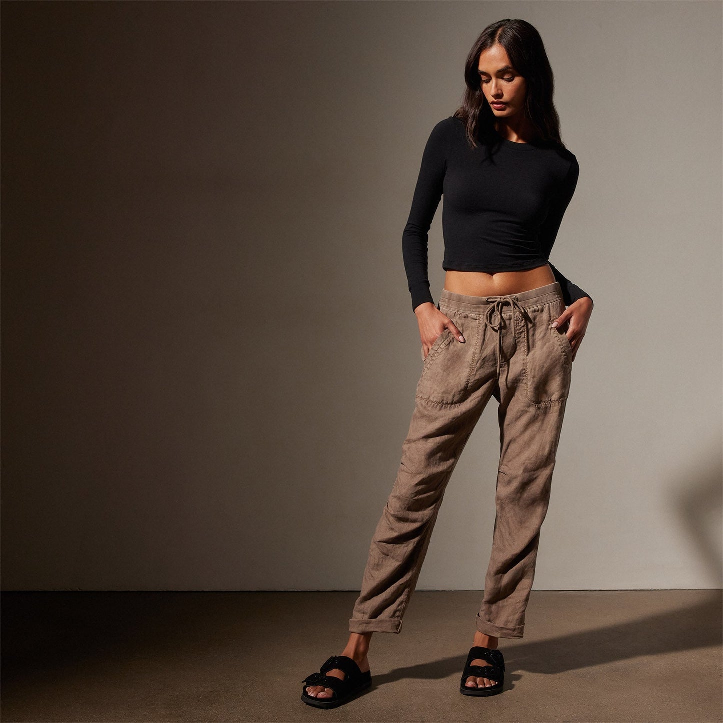 Linen Soft Drape Pant - Cargo Pigment