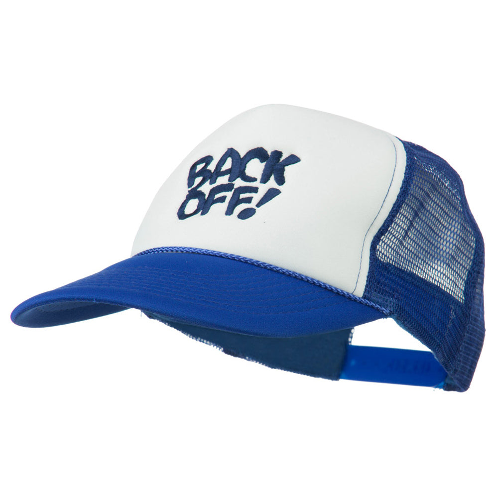 Back Off Embroidered Foam Mesh Cap