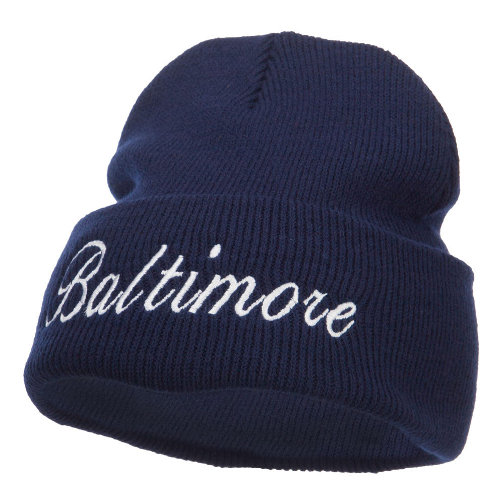 City of Baltimore Embroidered Long Beanie