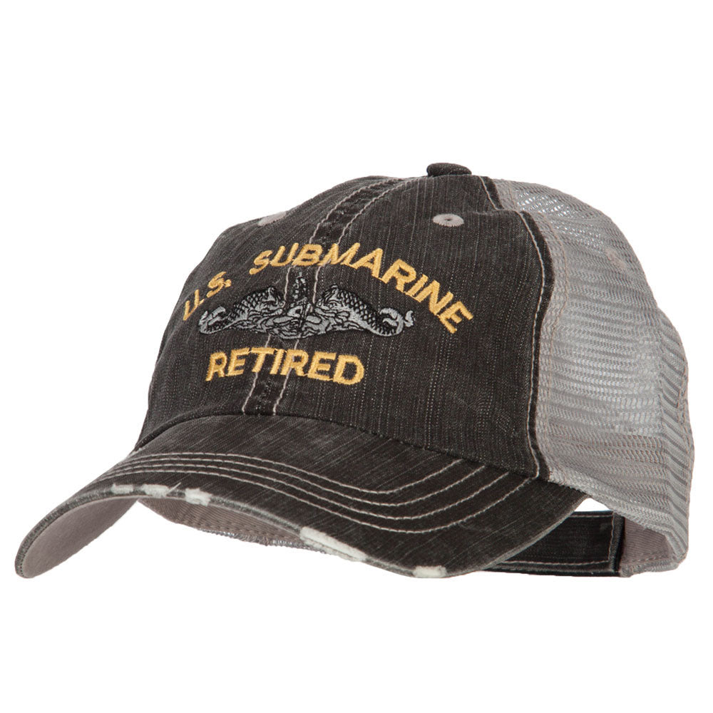 US Submarine Retired Embroidered Low Profile Cotton Mesh Cap