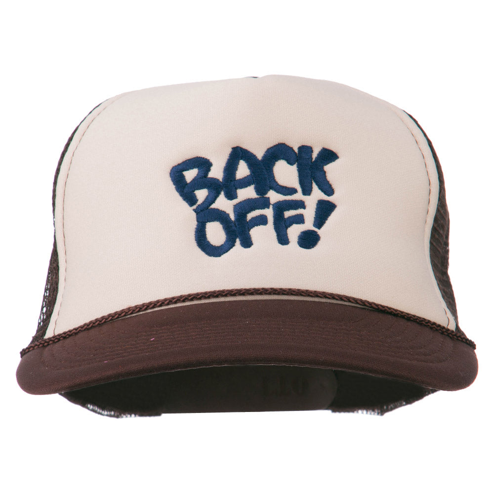 Back Off Embroidered Foam Mesh Cap