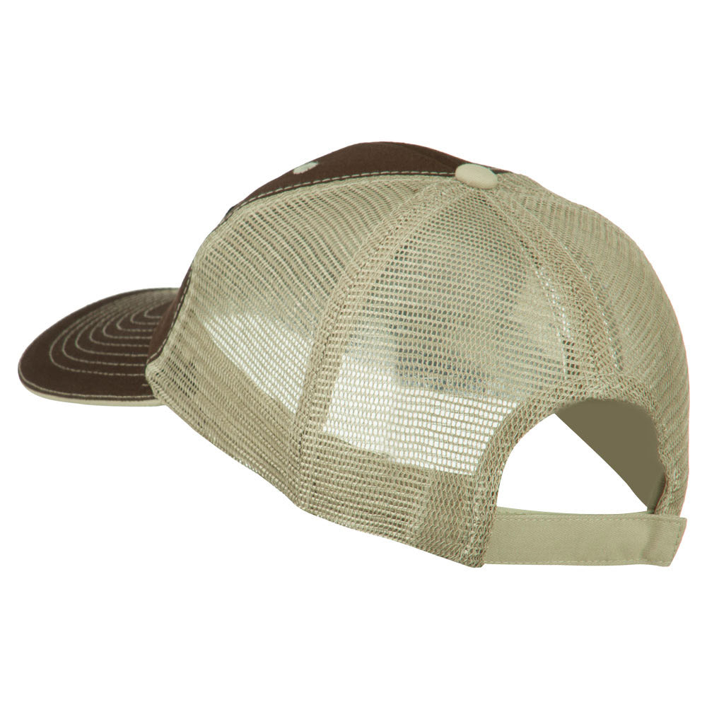 Black NASA Big Size Garment Washed Mesh Patched Cap