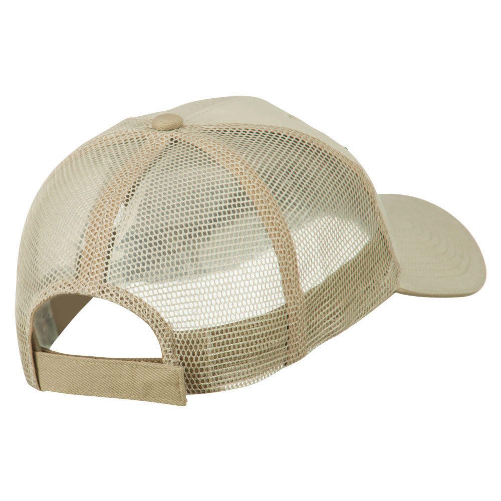 Black NASA Big Size Garment Washed Mesh Patched Cap