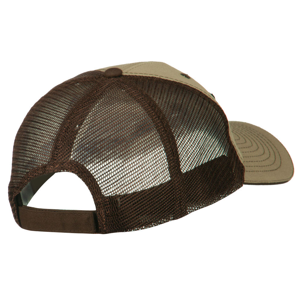 Black NASA Big Size Garment Washed Mesh Patched Cap