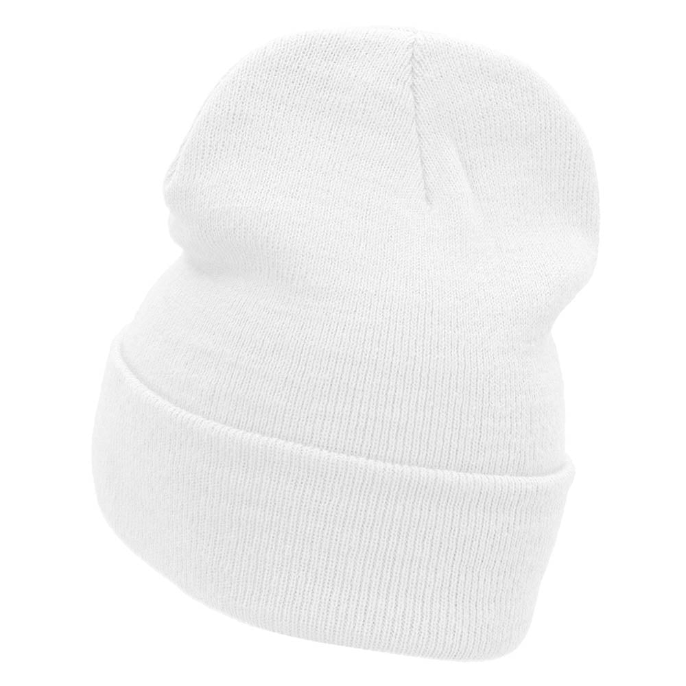 Fall Leaf Embroidered 12 Inch Long Knitted Beanie
