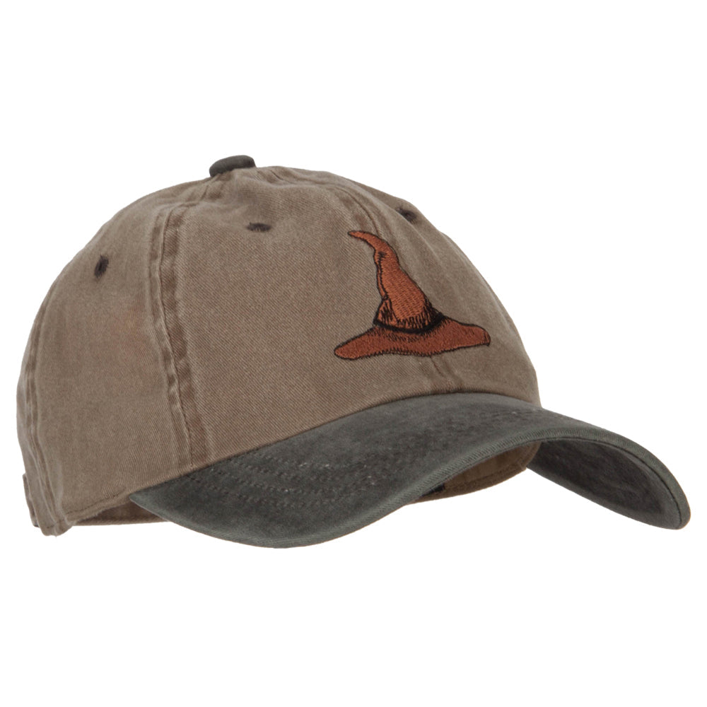 Wizard Brown Hat Embroidered Unstructured Cotton Cap