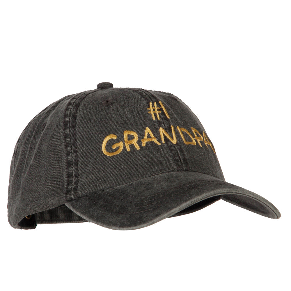 Number 1 Grandpa Embroidered Big Size Washed Cap
