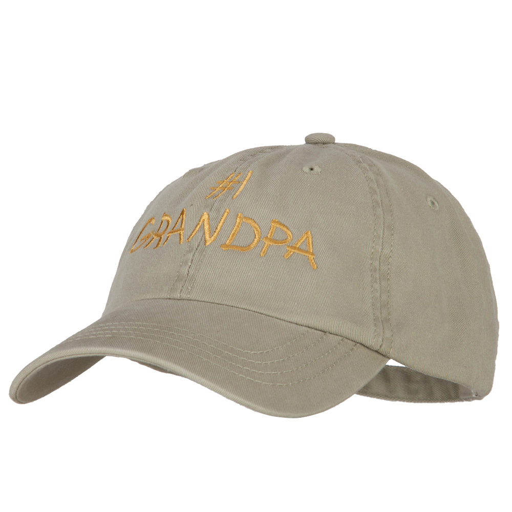Number 1 Grandpa Embroidered Big Size Washed Cap