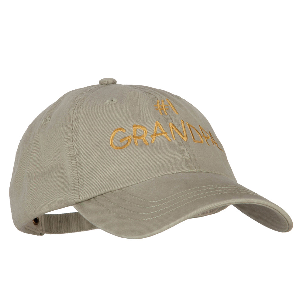 Number 1 Grandpa Embroidered Big Size Washed Cap